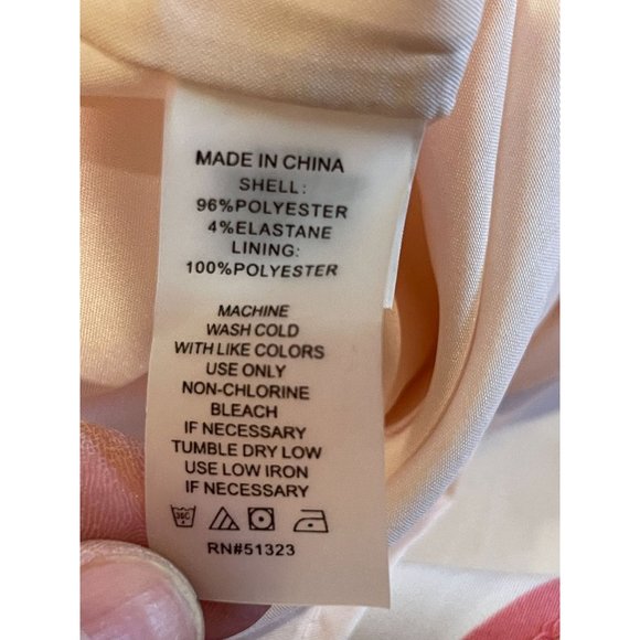 Vince Camuto Womens Striped Shift Dress Round Neck Back Zip Pink White Size 6 - Picture 7 of 8